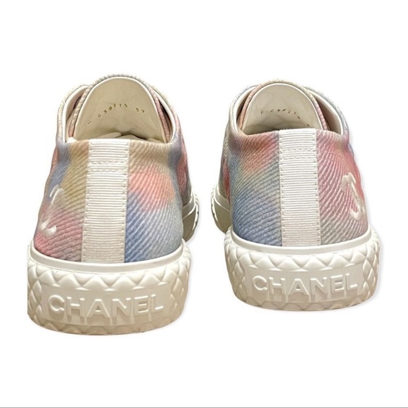 Authentic CHANEL Tie Dye Printed Canvas Multicolor Sneakers NWT - Picture 7 of 8